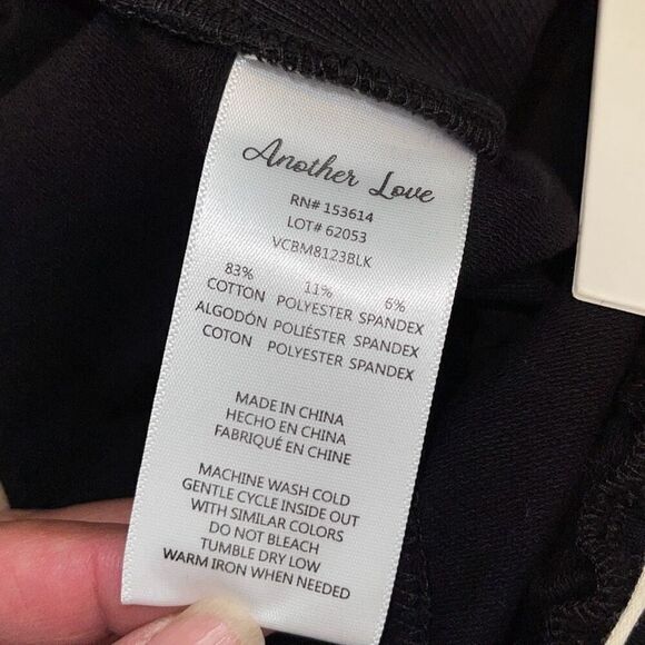 Another Love Womens Drawstring Cotton Blend High Waist Shorts Black Medium NWT - Picture 5 of 7